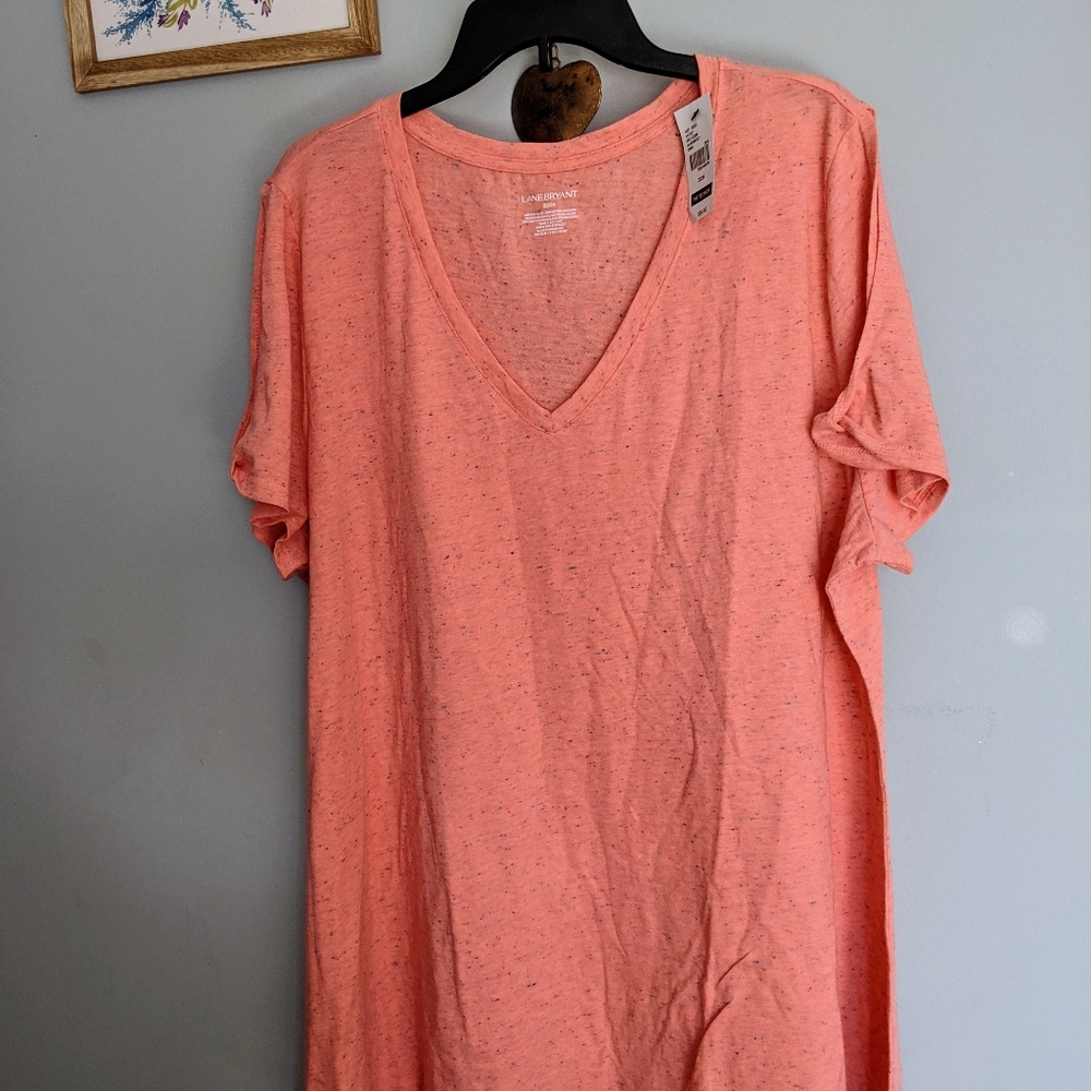Tunic length twisted sleeve T-shirt
